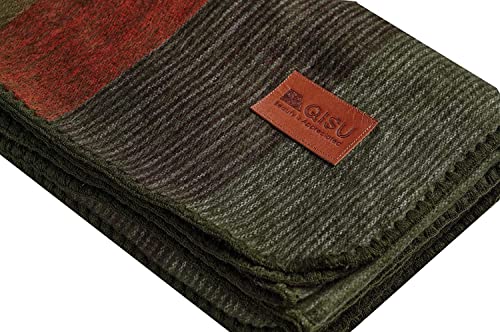 QISU Alpaca Wool Blanket Throw | Ultra-Soft and Warm | Perfect for Couples | 85 x 65 inches | Non-Itchy, Hypoallergenic