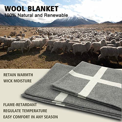 Wool Blanket & Throws Soft Couch Blankets 75"x55" for Living Room, Camping, Outdoors or Car Travel with Exquisite Box fo